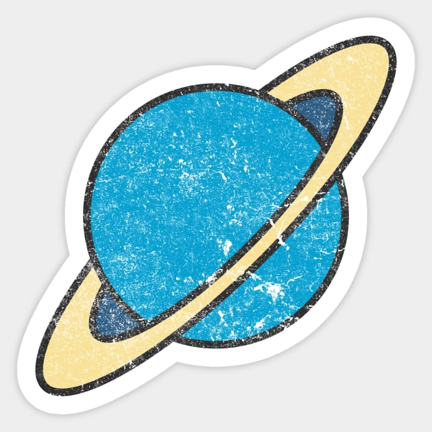 Distressed Saturn Planet Sticker by vladocar